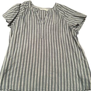 Sonoma Navy and White Striped Blouse